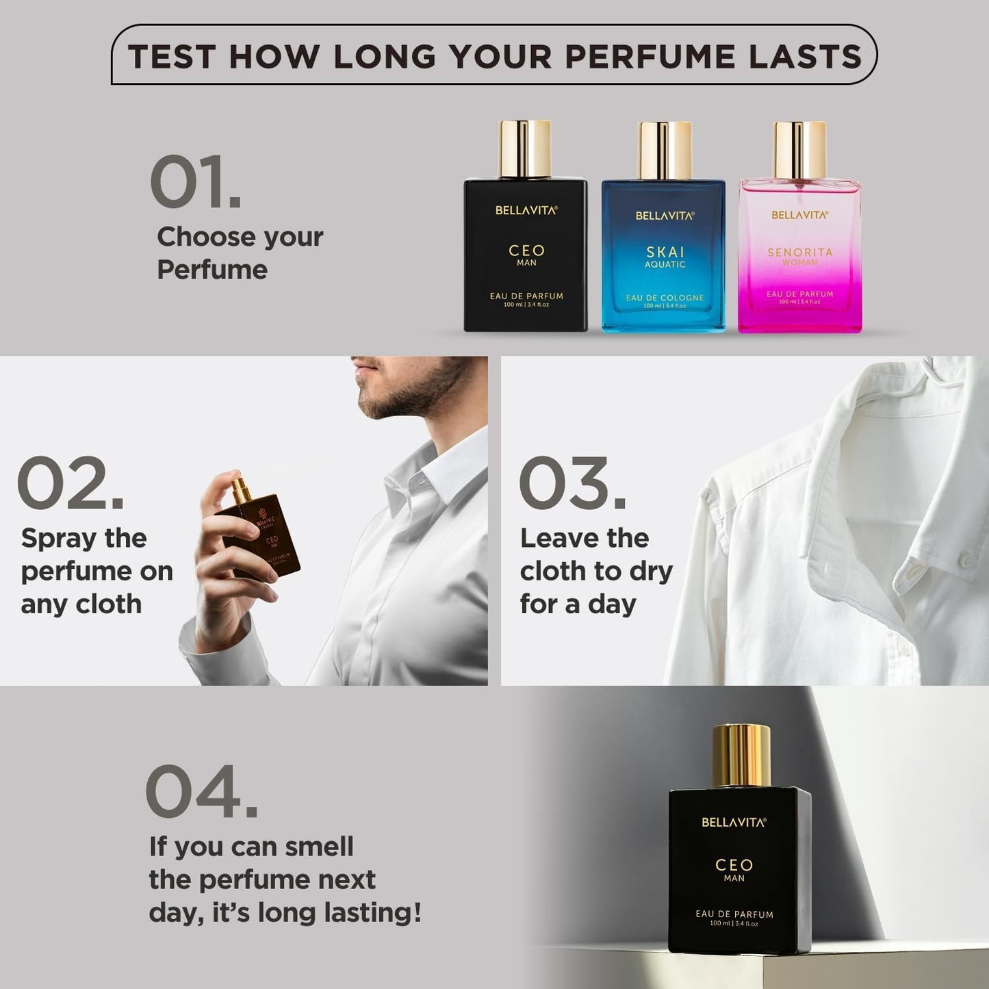 BellaVita Luxury G.O.A.T. Men's Eau De Perfume (3.4 fl.oz) | Perfume for Men with Bergamot, Lavender & Patchouli Oriental | Refreshing: Ideal for SPORTs & GYM Enthusiasts | Long-Lasting Colone for Men