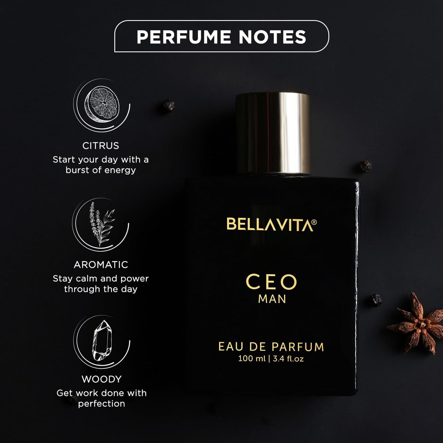 BellaVita Luxury G.O.A.T. Men's Eau De Perfume (3.4 fl.oz) | Perfume for Men with Bergamot, Lavender & Patchouli Oriental | Refreshing: Ideal for SPORTs & GYM Enthusiasts | Long-Lasting Colone for Men