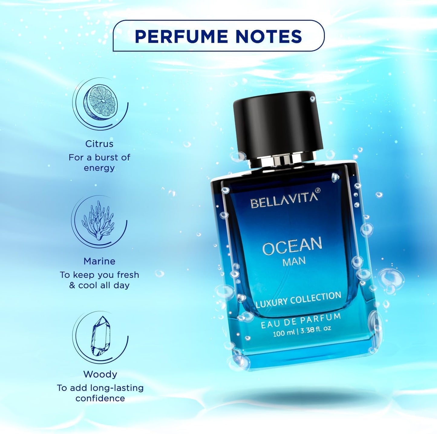 BellaVita Luxury G.O.A.T. Men's Eau De Perfume (3.4 fl.oz) | Perfume for Men with Bergamot, Lavender & Patchouli Oriental | Refreshing: Ideal for SPORTs & GYM Enthusiasts | Long-Lasting Colone for Men